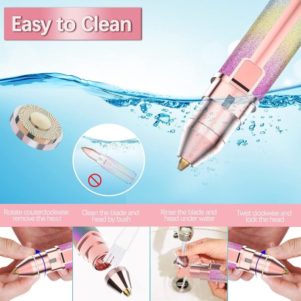 2-in-1 Rechargeable Precision Eyebrow & Facial Hair Trimmer – Painless, Flawless Shaver with LED Light for Brows, Lips, Nose & More