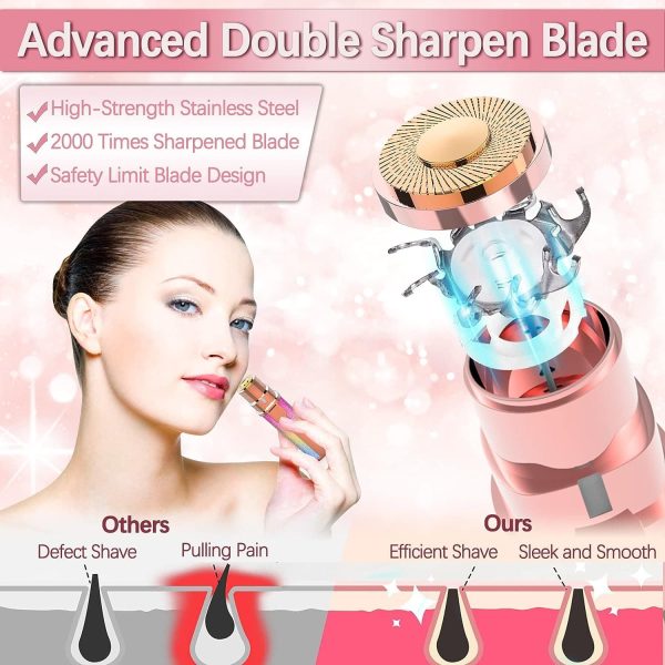2-in-1 Rechargeable Precision Eyebrow & Facial Hair Trimmer – Painless, Flawless Shaver with LED Light for Brows, Lips, Nose & More