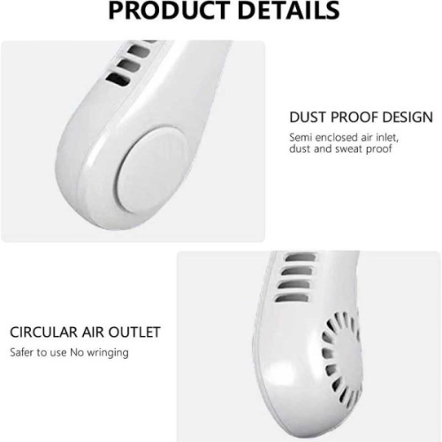 Vaneless Hanging Neck Fan | Portable Rechargeable Fan Bladeless Neck Fan (random Color)