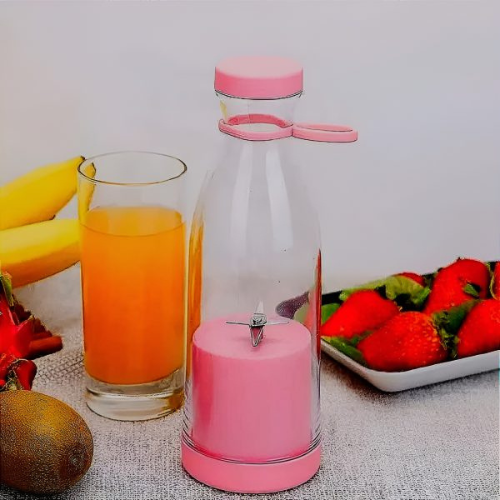 Mini Portable Blender Rechargeable Electric Fruit Juicer Mixers Rechargeable – 420ml ( Random Color )
