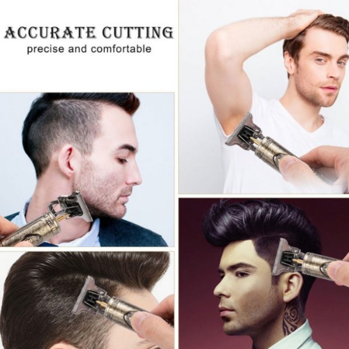 Metal Body – T9 Trimmer And Hair Clipper Cutting Machine For Men | Dragon Design | Golden Color Trimmer