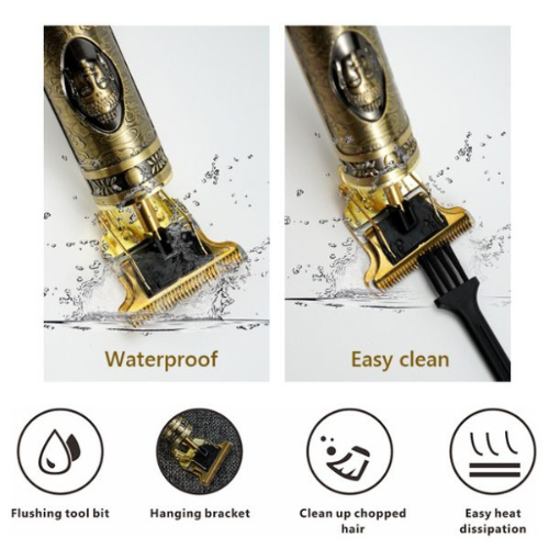Metal Body – T9 Trimmer And Hair Clipper Cutting Machine For Men | Dragon Design | Golden Color Trimmer
