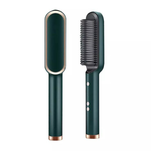 2-in-1 Hair Straightener & Curler Brush – Professional Styling Comb for Women